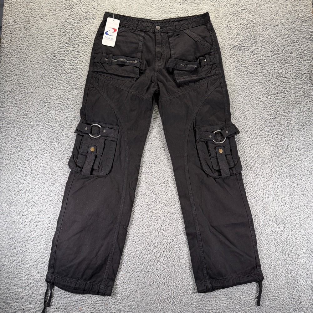 Craze Pant Mens L Black Cotton Cargo Straight Leg Workwear Utility Technician